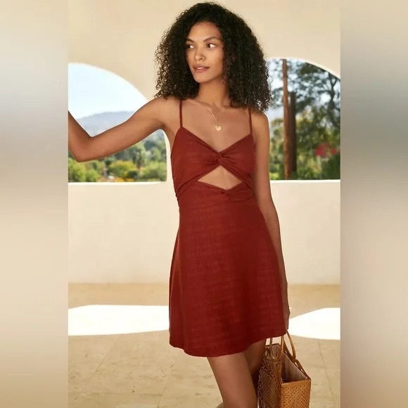 NWT Anthropologie Strappy Cutout Mini Dress M - Picture 1 of 10